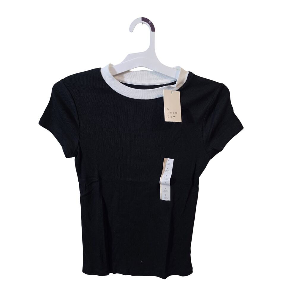 3 PACK A New Day Size S Women’s Black White Crew Neck Short Sleeve T-Shirt - Picture 1 of 5